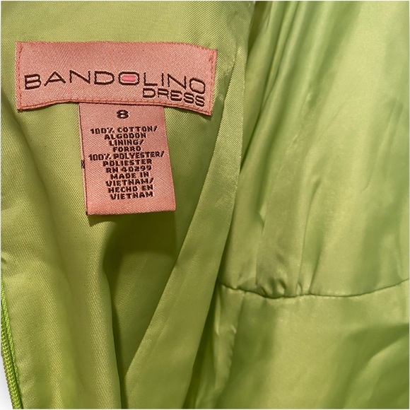 NWOT Bandolino Green White Drop Waist Retro Summer Dress With Daisy Print Size 8 - Picture 8 of 13